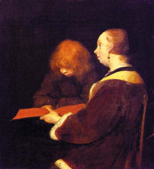 Gerard Ter Borch The Reading Lesson oil painting picture